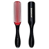 Denman Curly Hair Brush D3 (Black & Red) 7 Row Styling Brush for Detangling,...