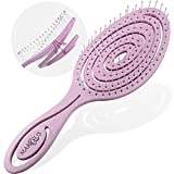 Cepillo Pelo Antitirones niña y adultos - Cepillo desenredante de fibra natural -...